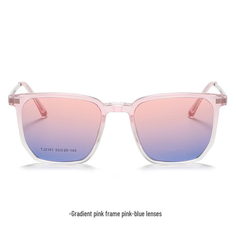 2181 Women's Polarized Magnetic Clip-On Dual-Use Prescription Glasses and Blush Gradient Sunglasses