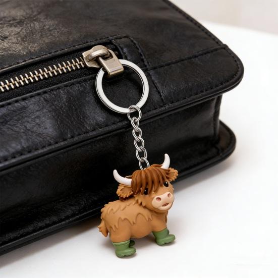 Hochlandkuh Schlüsselanhänger Anhänger Ländlicher Stil Hängender Anhänger Schlüsselanhänger Taschen Rucksäcke Heimdekoration