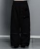 ETRE AU SOMMET Zipper 2-Way Double Knee Bermuda Wide Pants (Black)