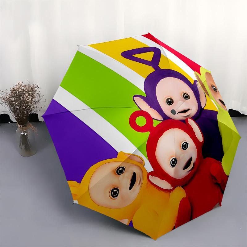 Teletubbies, Colorful Automatic Opening and Closing, 8 Rib Structure Portable Umbrella, Suitable for Men and Women In All Seasons Perfect G
