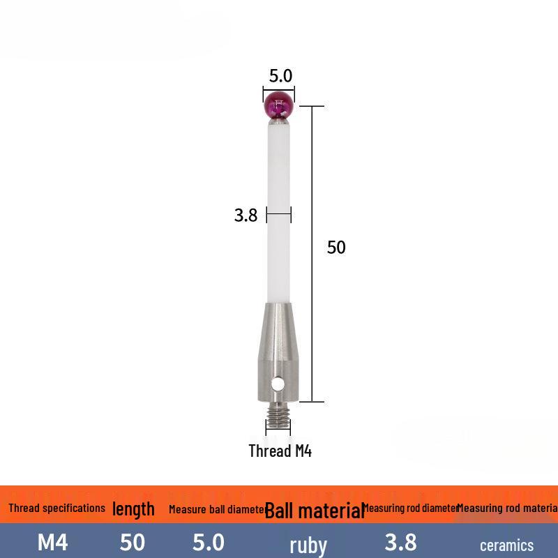 M4 Ceramic Rod Touch Probe - Jewel A-5000-3709/372