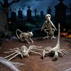 Halloween Tabletop Ornaments Animal Skeleton Figurine, Realistic Crow Rat Scorpion Bone Props for Haunted House Decorations House, Plastic Skull Decor