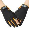 1 Paar Vissershandschoenen Antislip Ademend Twee Vingers Afgesneden Ruwe Handpalm Grote Wrijving Handen Bescherming Kleurcontrast Touch
