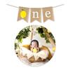 Burlap Banner Summer Themed Lemon Baby First Birthday Bunting Pull Flag Kids Party Decoration Hanging Garland (1)