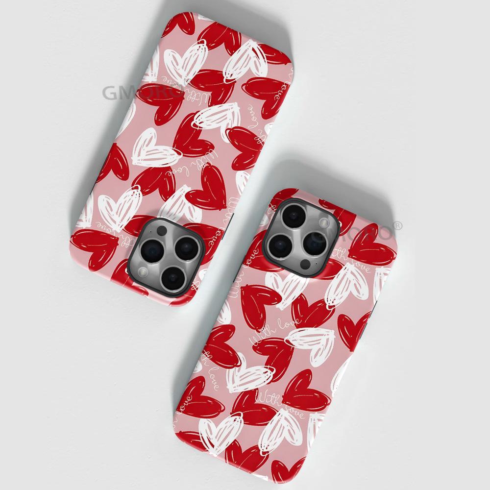 Summer mobile phone case women's cartoon love iPhone protective case two-in-one mobile phone case Apple 17 magnetic case