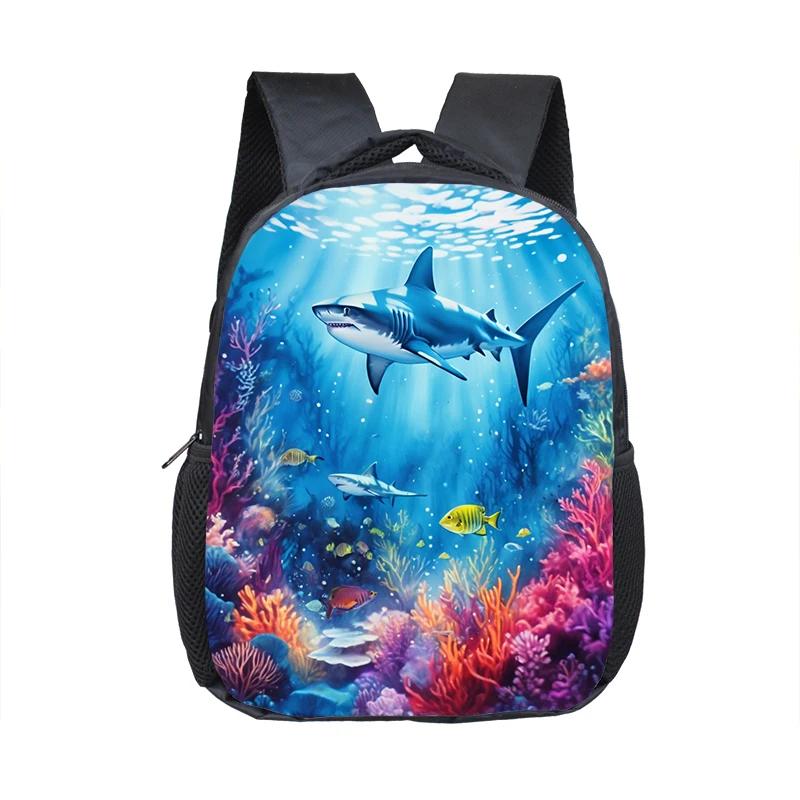 Dolphin / Turtle / Octopus/ Starfish Print Backpack for Children Marine Organism Schoolbags Toddler Kindergarten Daypack Bookbag