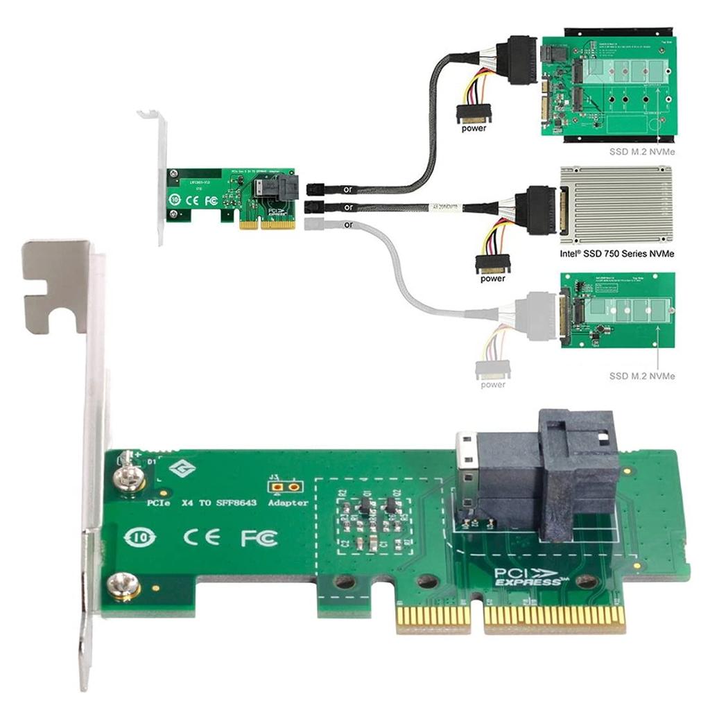 ChenYang SFF-8643 - PCI-E 4X Adapter SFF-8639 - SFF-8643 Cable for Mainboard U.2 SFF-8639 SSD Expansion