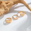 Fashion Gold Color Chain Pattern Ring Sets for Women Men Vintage Classic Irregular Adjustable Rings Jewelry Gifts