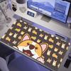Anime Corgi Hund Mauspads Laptop Gelb Erweitertes Schreibtischunterlage XXL Kawaii Katze Hundepfote Tastaturmatte Laptop Gamer Schrank Weiches Mauspads