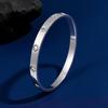 Elegant Love Heart Titanium Steel Bracelet with Diamonds