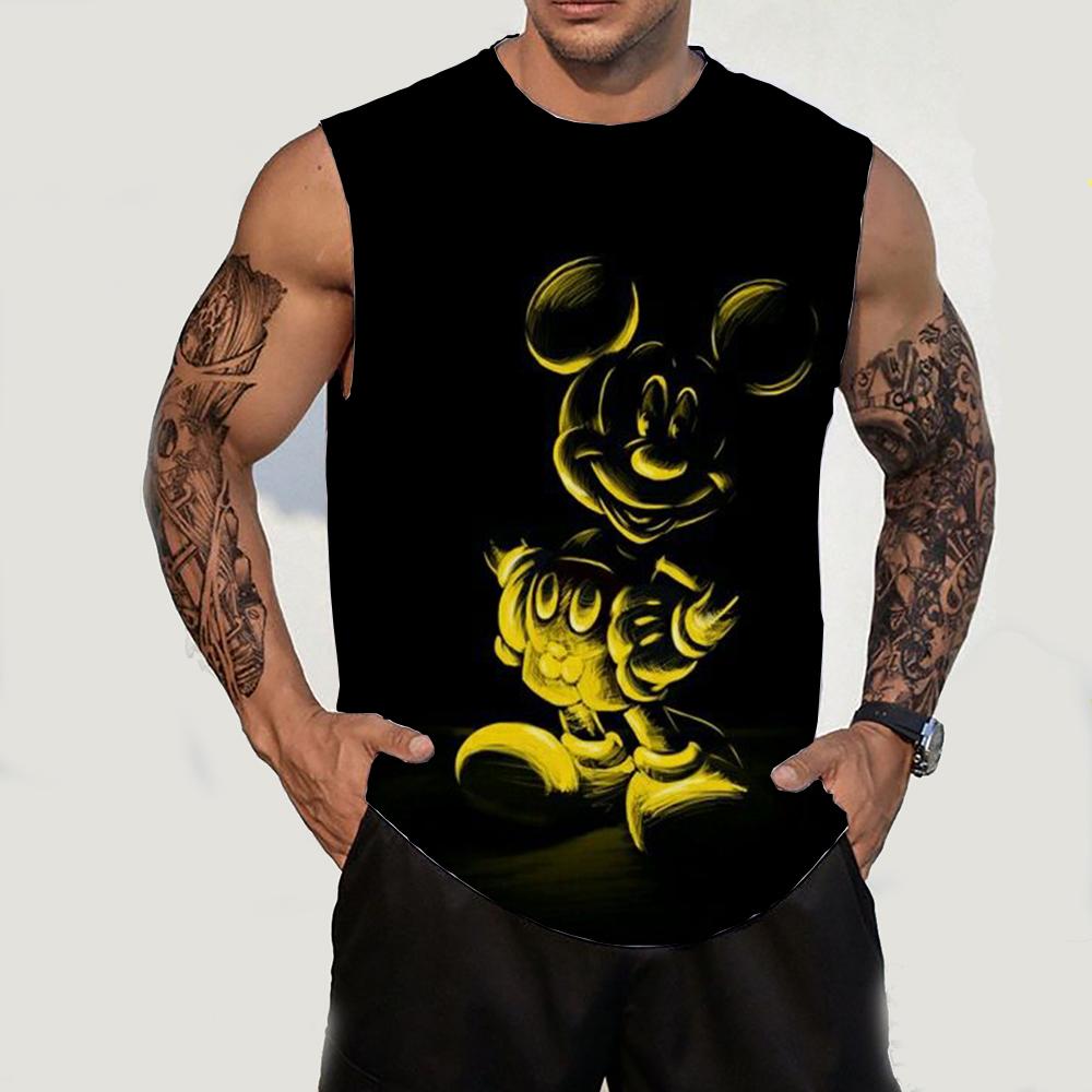 

Disney Mickey Mouse Men s Tank Top O-Neck Tank Top Casual Summer Sleeveless Large T-shirt Top Street Clothing M