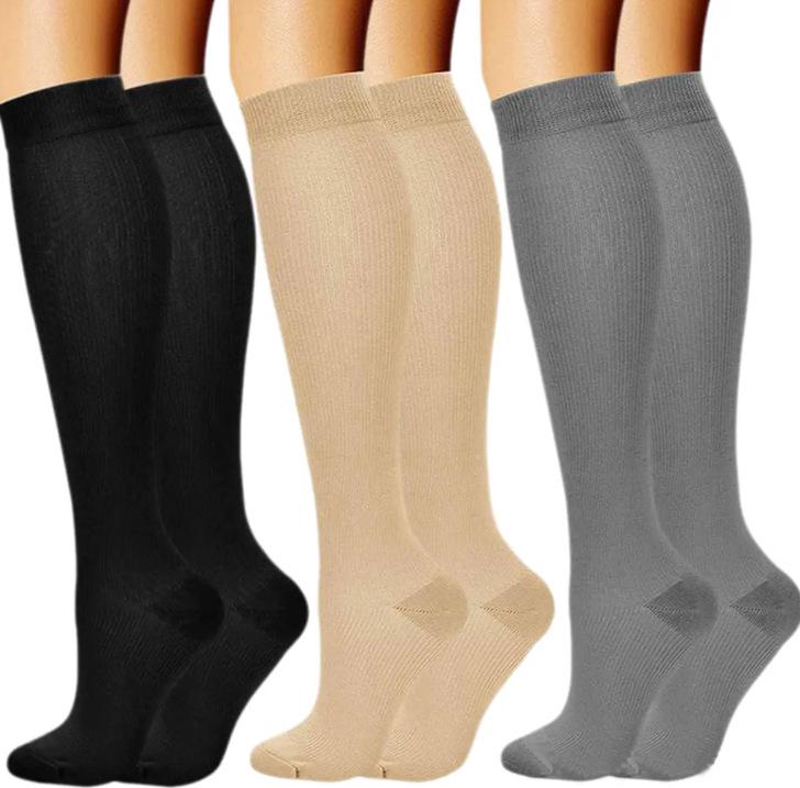 Compression Knee-high Socks Set for Running and Sports - Graduated Support, Multiple Pairs (3/4/6/8)