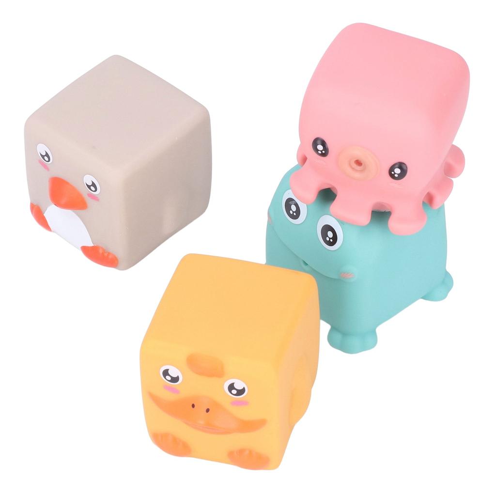 Soft Baby Animal Building Blocks Toys Soft Blocks Chewable Squeeze Blocks Toy for Toddlers Infant