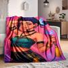 1pc KPop Demon Hunters Soft & Warm Flannel Blanket, Multi-Purpose Throw Blanket for Couch, Sofa, Office, Bed, Camping, Travel