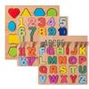 Holz-Zahlen- und Buchstaben-Puzzlebrett für Kleinkinder von 1-6 Jahren