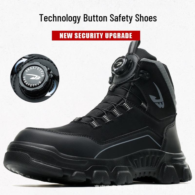Steel Toe Men's Work Boots: Anti-Smash, Anti-Puncture, Lightweight, Comfortable, Safety High-Top