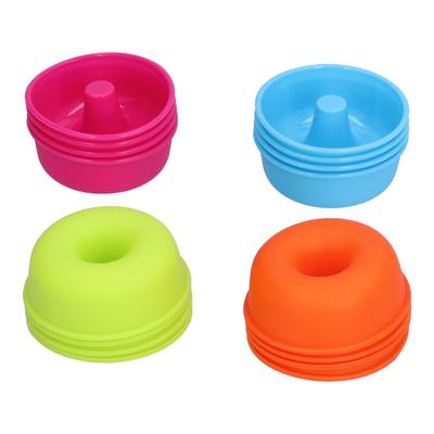 16pcs Donut Mold Bright Colors Reusable Cleanable Reliable Baking Cups for Pastries Puddings