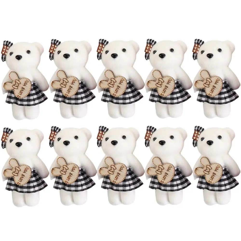 10pcs/bag Kawaii Soft Stuffed Bear Plush Foam Toys 10cm Cartoon Bouquet Doll Mini Bear Doll Toy Small Gift