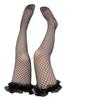 Japanese Lace Fishnet Knee Socks Sexy Black Lace Stockings Jk Girl Student High Tube Bottom Socks