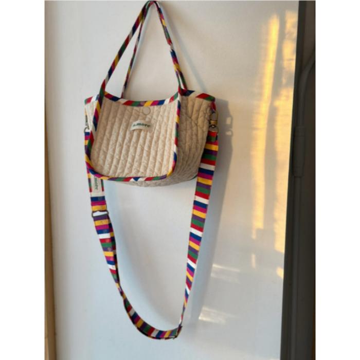 Colorful Saekdong / Dancheong Bias Quilted Crossbody Bag