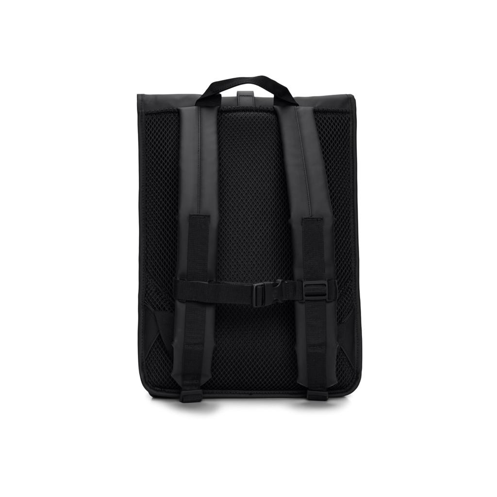 Roll Top Rucksack Backpack Waterproof Backpack Unisex Travel and Work Rucksack Black [RAINS] (Black),
