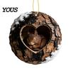 Fireplace Decorative Pieces Forest Animal Ornament, 2D Flat Woodland Acrylic Christmas Unique Gift for Friends Hanging Decoration Tree, Holiday