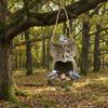 Resin Owl Bird Feeder Handicraft Realistic Tree Mounted Bird Feeder Waterproof Weather Resistant Tree Face Bird Feeder Backyard