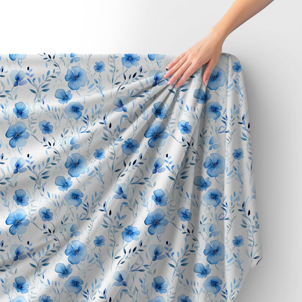 Royal Samt Stoff Polyester Zum Nähen - Motiv Blumen - Rdx2023
