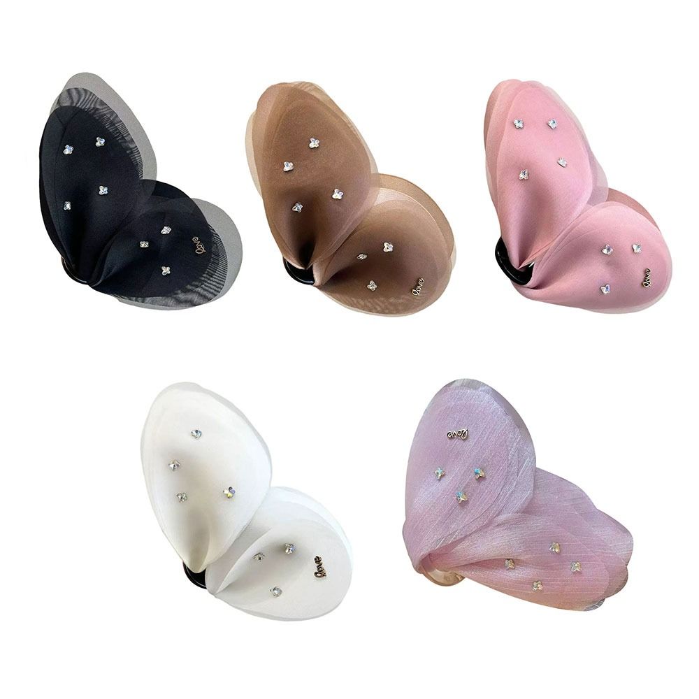 Sparkling Diamond Butterfly Hair Clip Delicate Crystal Temperament Headdress For Girl Lady Women