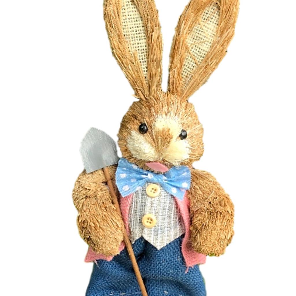 Charming Bunny Statue Handcrafted Rabbit Sculpture Spring Home Accent