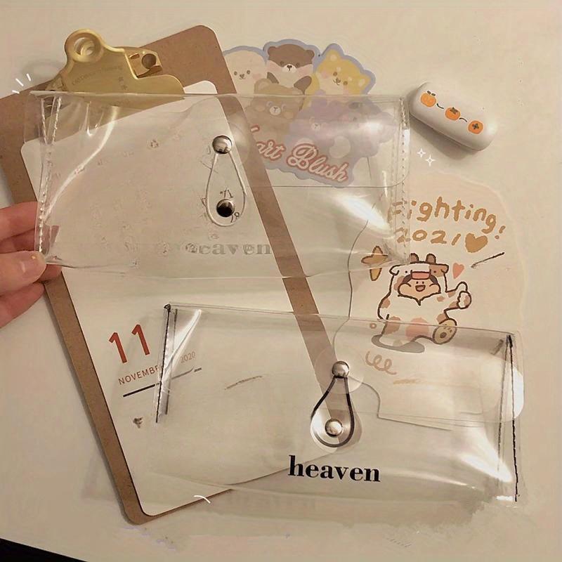 Transparent Pencil Case Makeup Cosmetics Storage Bag Pencil Bag Cute Stationery Holder School Office Supplies