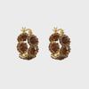 Elegant 2024 Brown Crystal Hoop Earrings for Women - Light Luxury, High-End Design, Trending Online Fashion