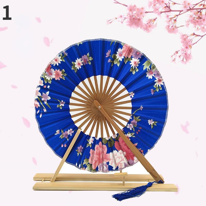 1PC Windmill Fan Female Gift Fan Japanese Round Fan Portable Folding Fan Lady Folding Fan
