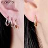 925 Sterling Silver Needle Luxury 18K Gold-color Hoop Earrings for Women Fashion Zircon Earrings Wedding Fine Jewelry Wholesale