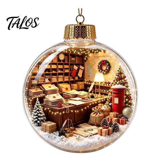 Garden Holiday Ornaments Glowing Christmas Story Ornament, Light-Up 3D Hanging Ball with Warm LED, Mini Decorative Spheres for Holidays Scene