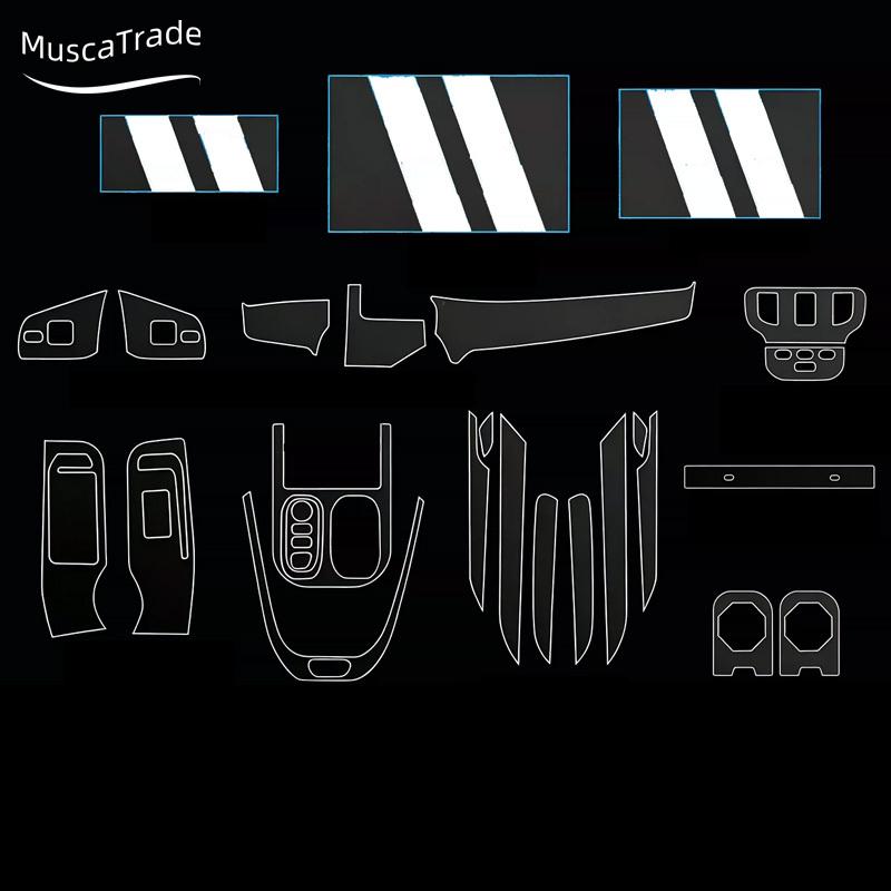 For ZEEKR 009 2026 TPU Transparent Protect Film Interior Center Console Navigator Gear Panel Car Accessories