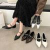 Designer Vintage Women Mary Jane Shoes Pointed Toe Shoes Laides Comfort Dress Street Style Low Heel Shoes
