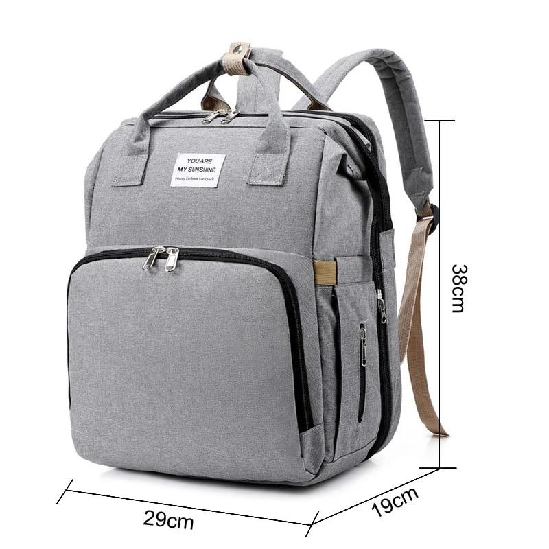 Baby Diaper Backpack Folding Crib Maternity Care Mommy Bag Large Capacity Going Out Picnic Travel Baby Lying Down Sleeping