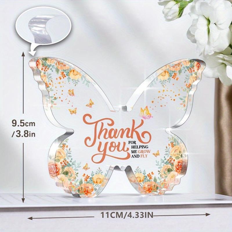 Thank You Gifts for Coworkers – Appreciation for Women Men, Orange Roses Butterfly Acrylic. For Teacher, Boss, Coworker Leaving. chiaro