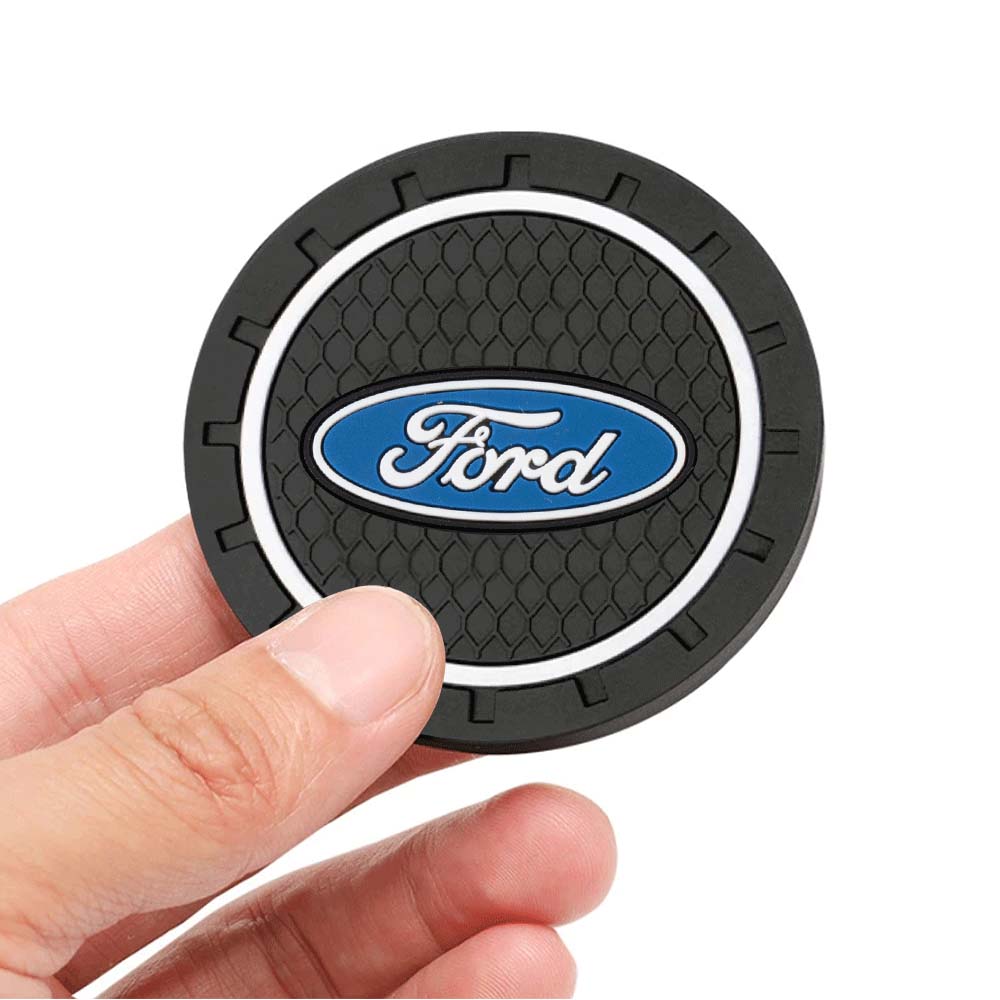 2Pcs Car Anti-Slip Water Cup Pad Bottle Holder Mat Coaster For Ford Fusion Taurus Focus Mk2 3 7 Mondeo F150 Mustang Transit Kuga