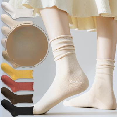 Calzini da donna in puro cotone autunnali, a metà polpaccio, senza cuciture, calzini post-parto da donna, calzini primaverili in cotone da donna, alla moda