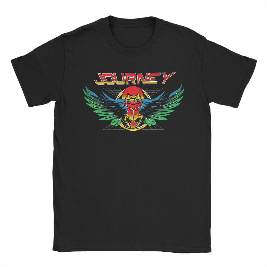Journey Final Frontier Tour 2026 TShirt Summer Men 100 Cotton Crewneck Oversized Tees ShortSleeve Y2K Retro Tshirt