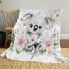 1pc Koala, Flowers Outdoor Flannel Blanket Soft Warm All-Season Throw for Sofa Bed Car Camping Office, Cozy Gift Idea1317S