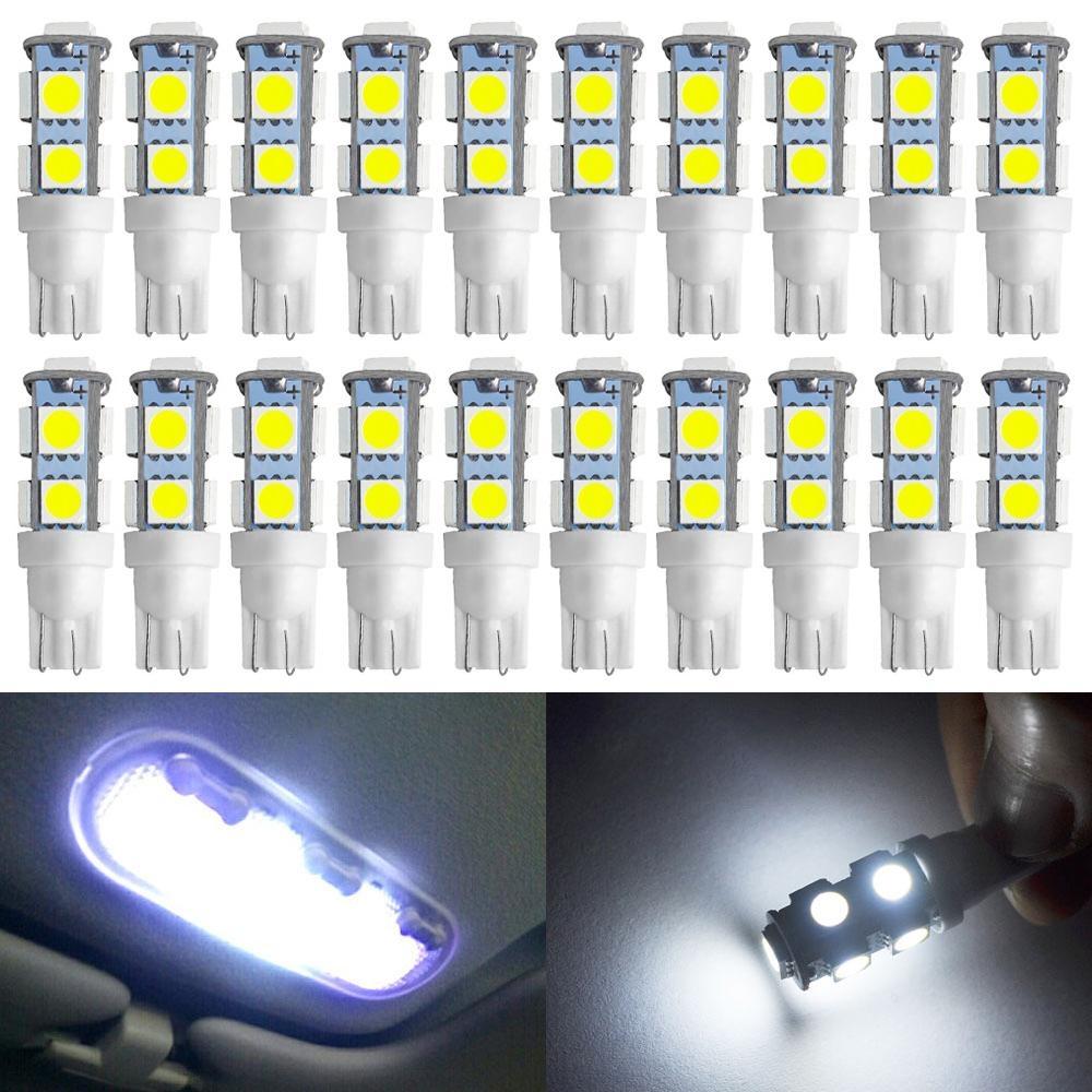 T10 W5W 5050 5SMD White Interior Lights LED Car Light Wedge Reading Lamp Bulbs Super Bright DC 12V