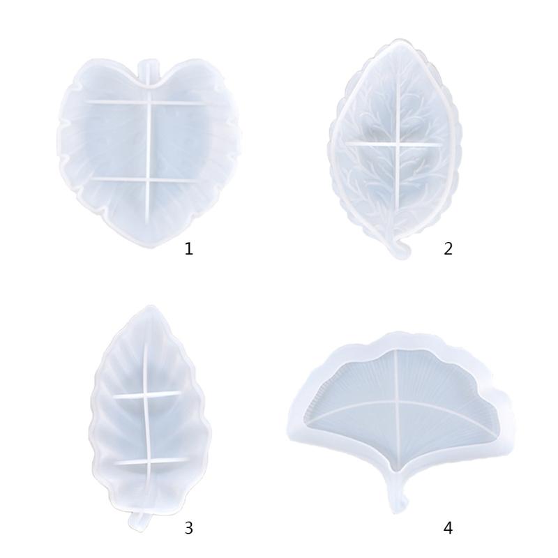 Tray Coaster Resin Mold Serving Board Mold Leaf Shaped Fruit Tray DIY Mold Tea Tray Organizer Box Dish Silicone Mold