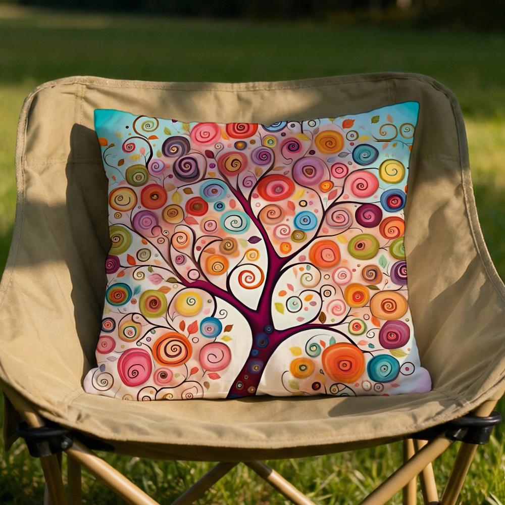 Colored Tree Cushion Cover Soft Reversible  Durable Pillow Cover  MultiScene Use for Home  Car Daily Comfort