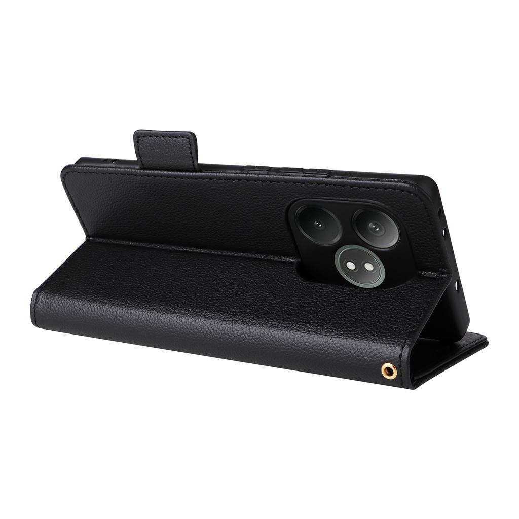 For Realme GT Neo6 SE 5G/Neo6 5G/GT 6 5G/GT 6T 5G Case with Wrist Strap Litchi Texture PU Leather Wallet Phone Cover