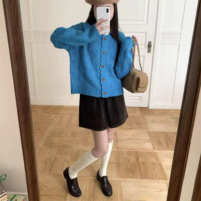 Korean Style Round Neck Knit Cardigan: Women's Autumn/Winter Soft Fluffy Sweater – Age-Reducing, Gentle Temperament Top