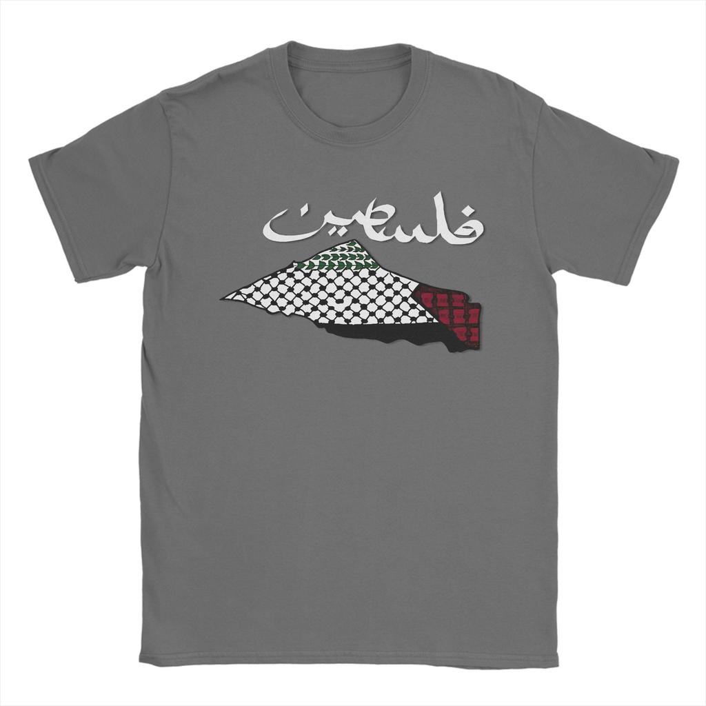 Vintage T Shirt Summer Echoes of Palestine Arabic Calligraphy Hip Hop TShirts Cotton Tee Shirt for Unisex Y2K Short Sleeve Tees