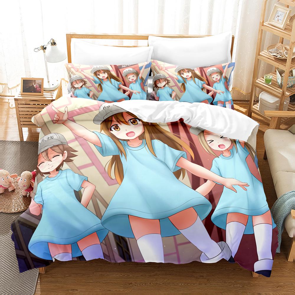 Premium 3D Print Cells At Work Cartoon Characters Image Bedding Duvet Covers And Pillowcases Boys And Girls Bedroom Decorative Textiles